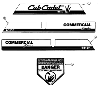 Graphics I Diagram and Parts List for 4815F-PRO 556C465M100 Cub Cadet Lawn Mower
